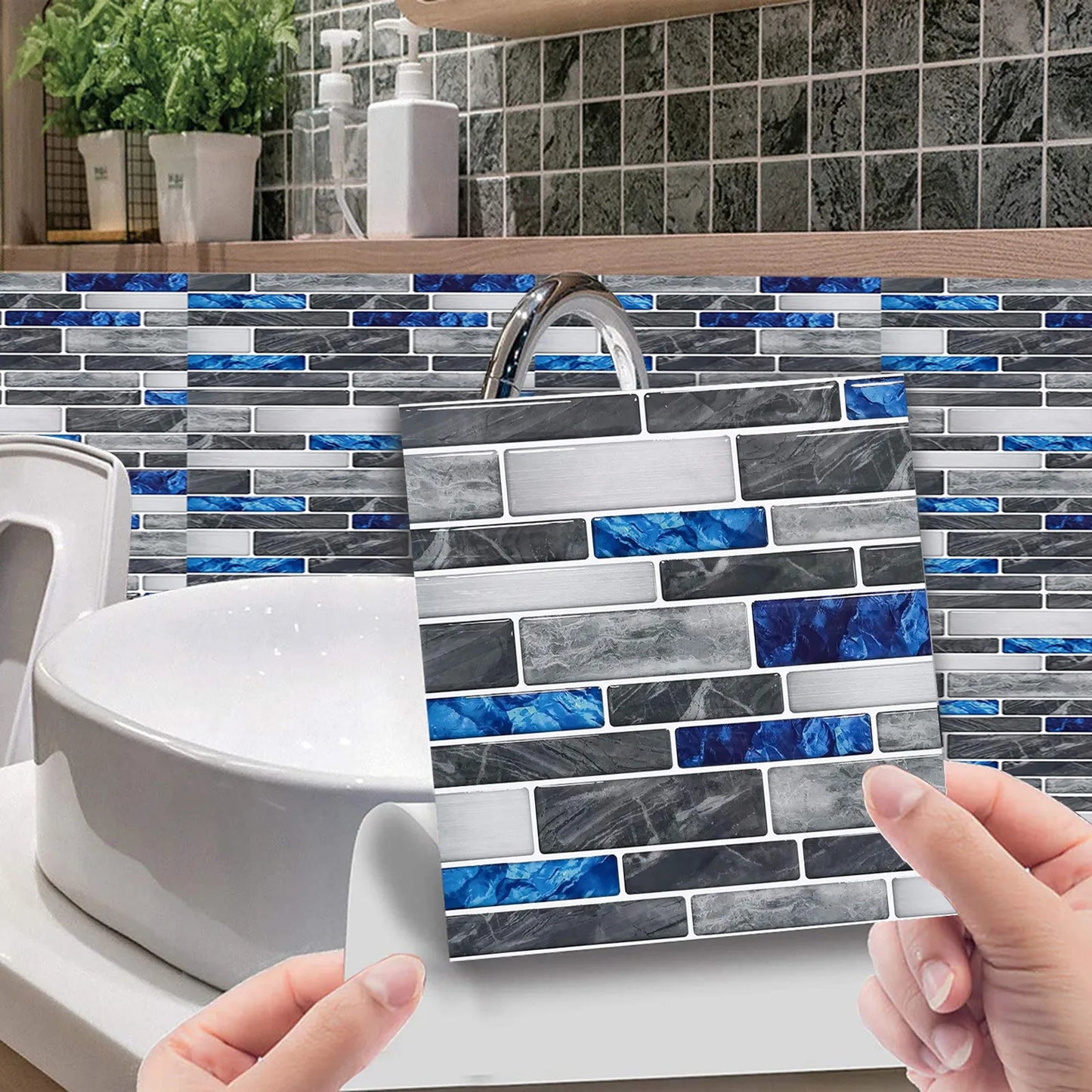 10pc Self Adhesive Tile 3d Sticker Kitchen Bathroom