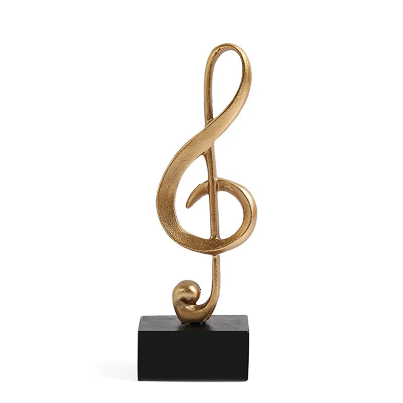 Decorative Golden Musical Note Art Statuette