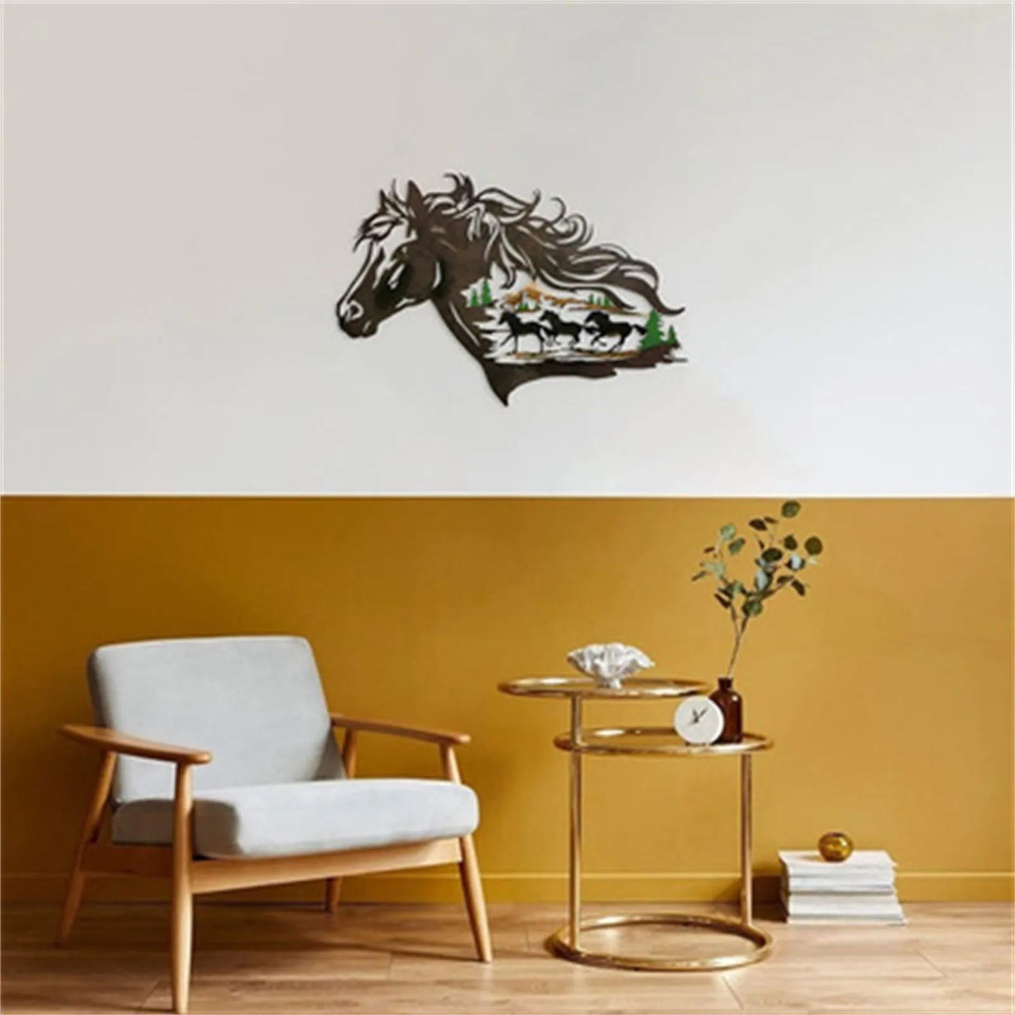 Rustic Metal Horse Shadow -wall Art