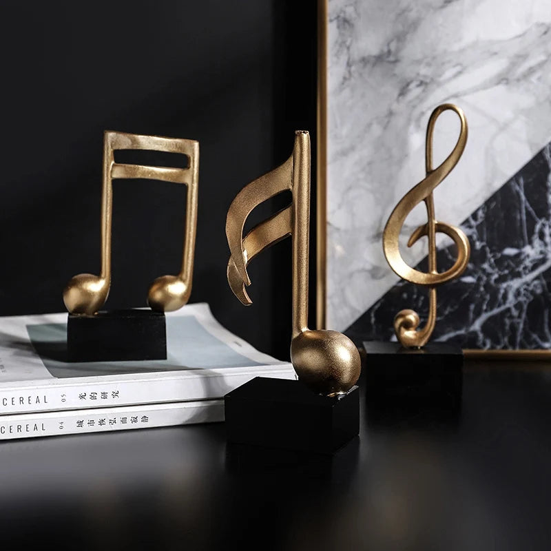 Decorative Golden Musical Note Art Statuette