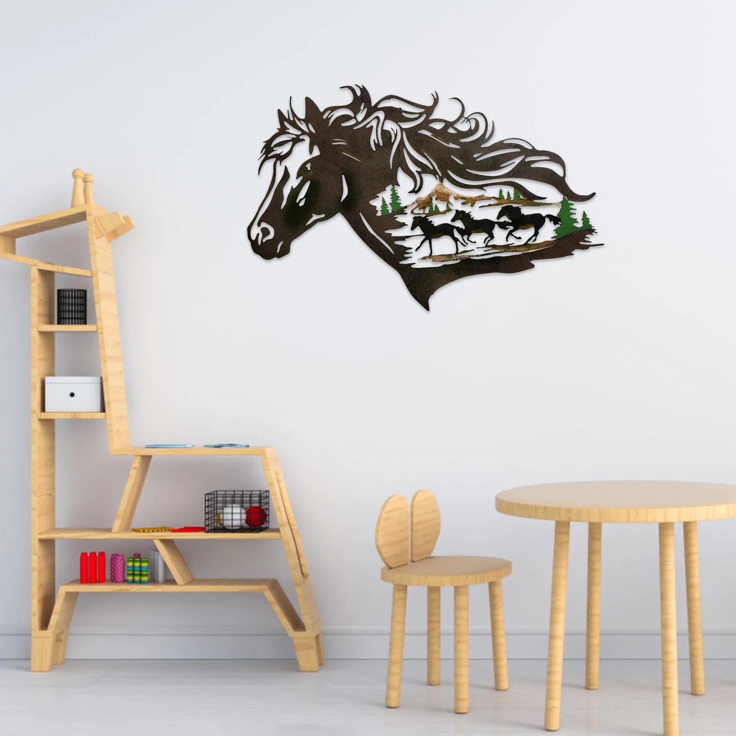 Rustic Metal Horse Shadow -wall Art