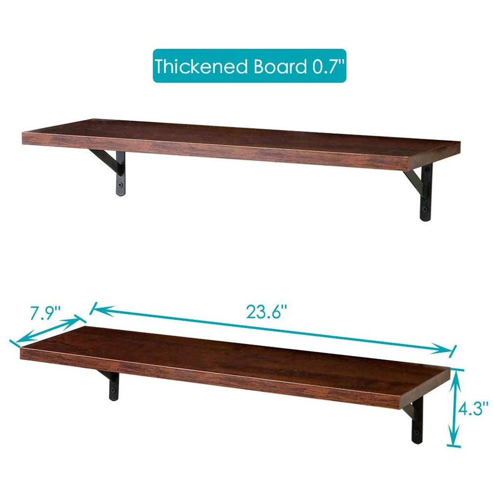 2 Display Ledge Floating Shelves , Wall Mounted with Bracket