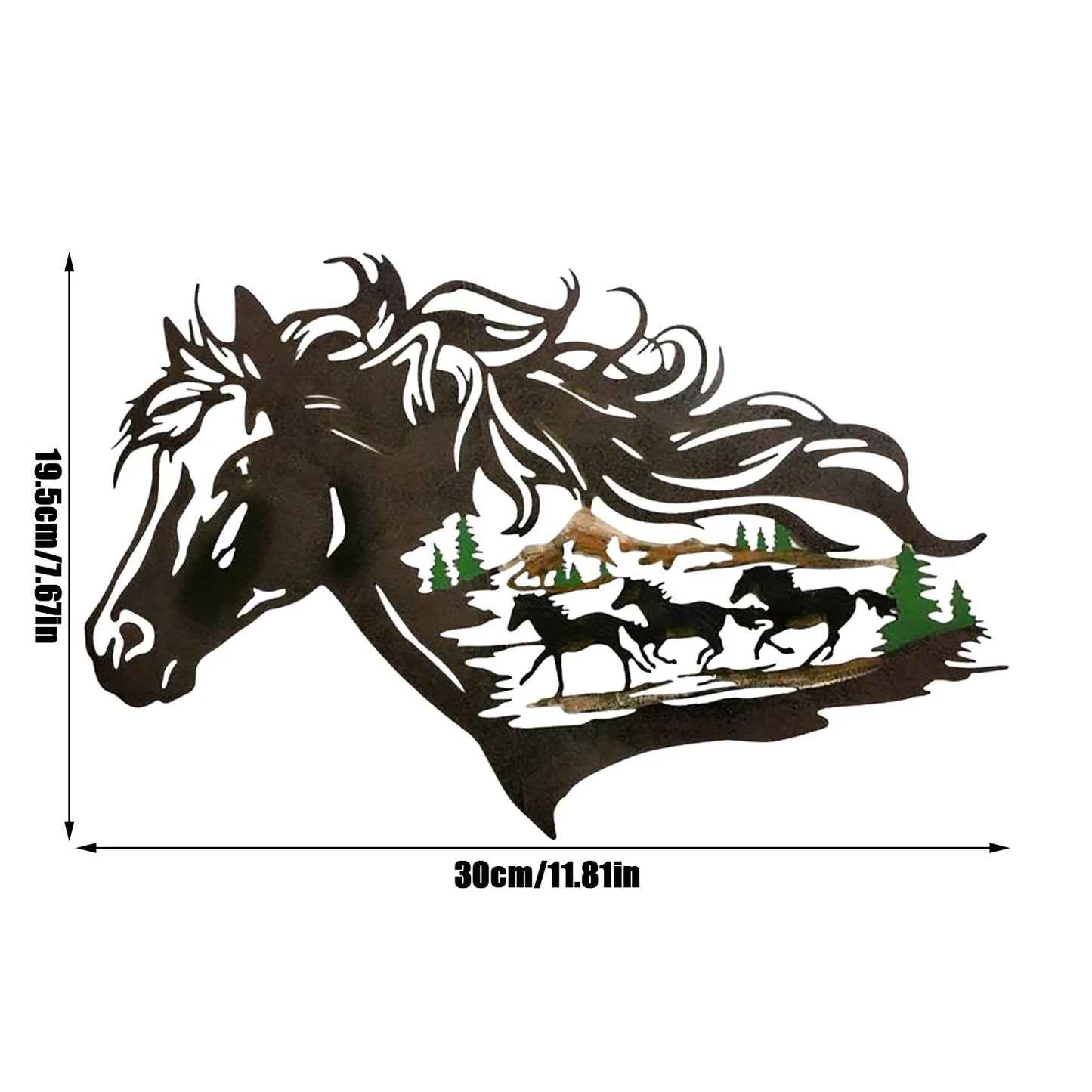 Rustic Metal Horse Shadow -wall Art