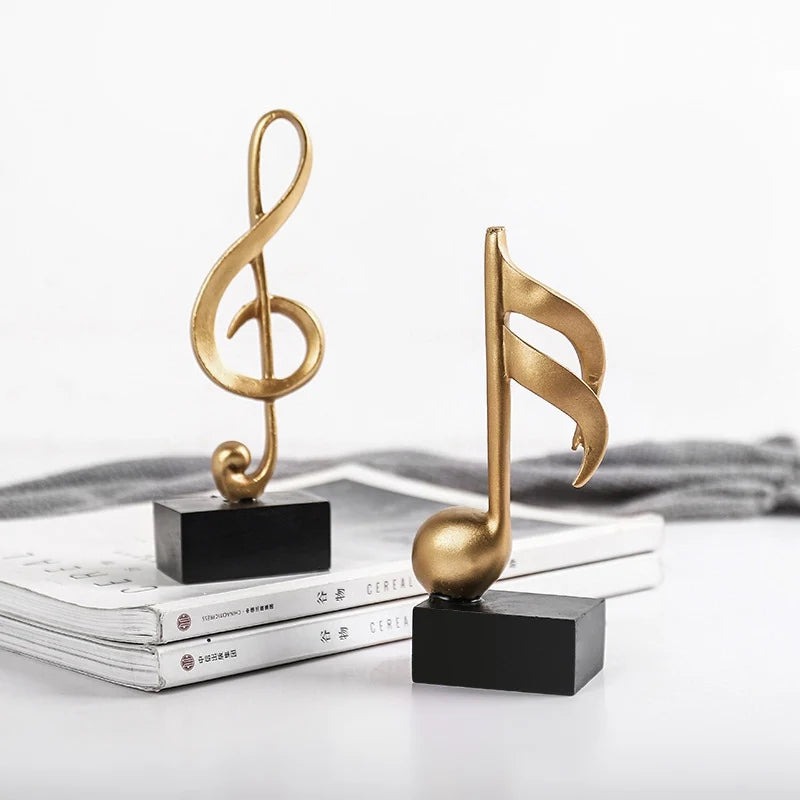 Decorative Golden Musical Note Art Statuette