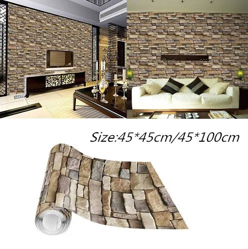 Home Stone Sticker Rustic Wall Paper