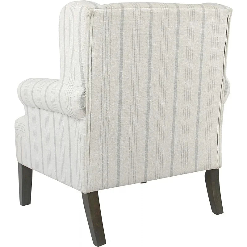 Upholstered Rolled Arm Wingback Accent Chair