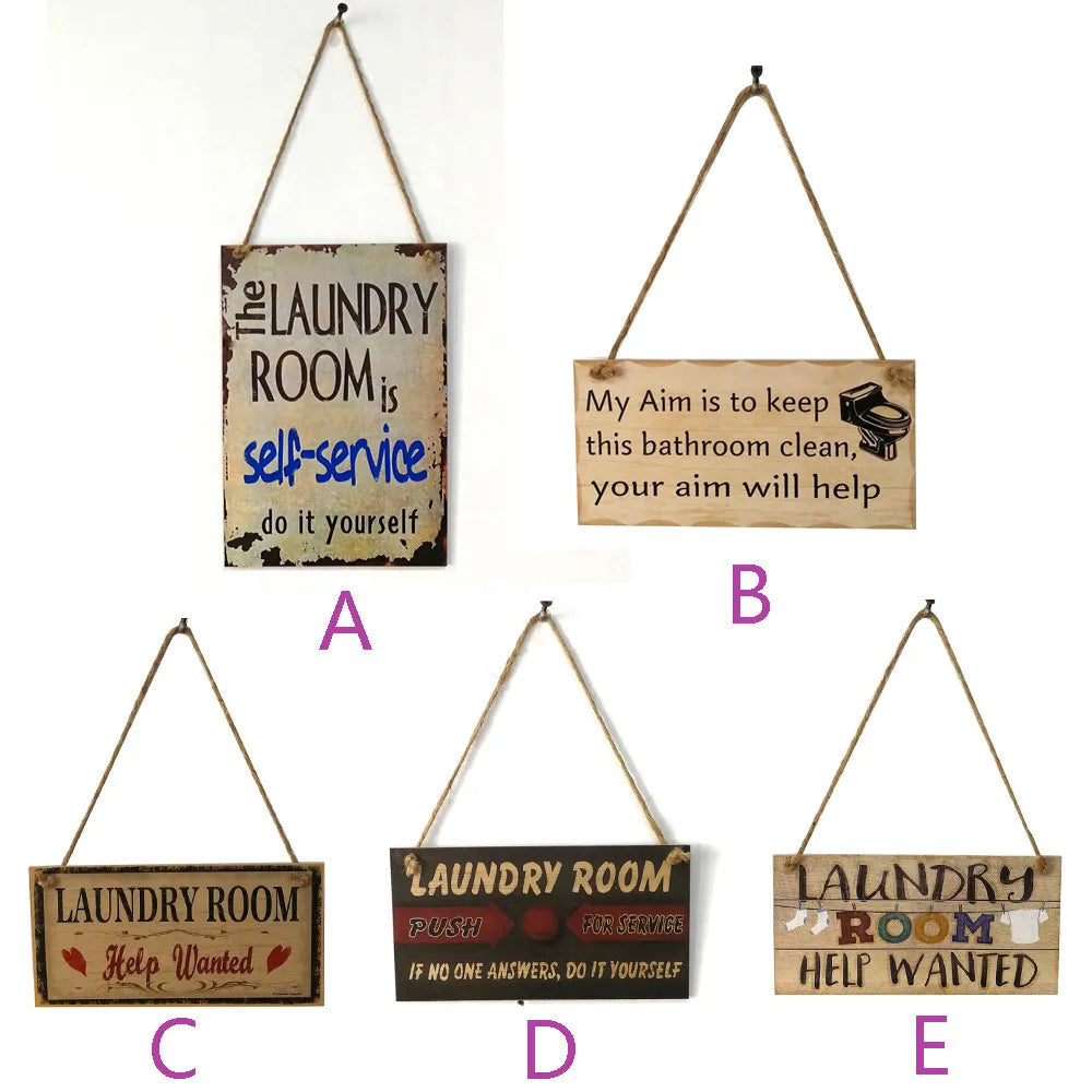 Hanging Wooden Prompt Signs For Home Decoration