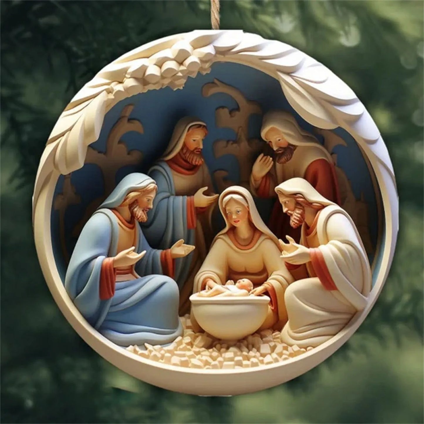 2D Painted Nativity Of Jesus Christmas Decoration