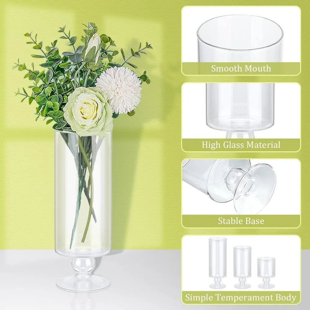 Flower Vase Set of 12 Glass Cylinder Vases