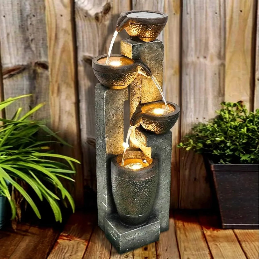 Outdoor Water Fountain, 4-Tier