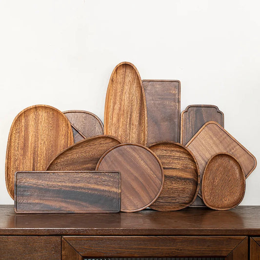 Tea Wooden Trays Provide Luxurious Decorative Accessories Set