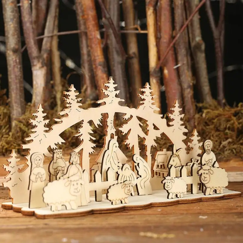 DIY Indoor Wooden Christmas Nativity Set