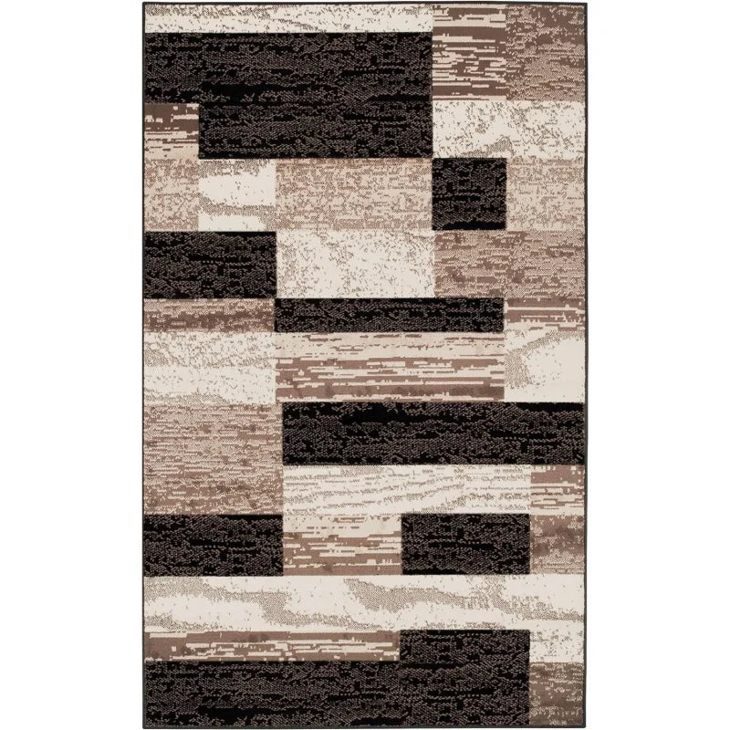 Geometric Pattern Indoor Area Rug, Jute Backed