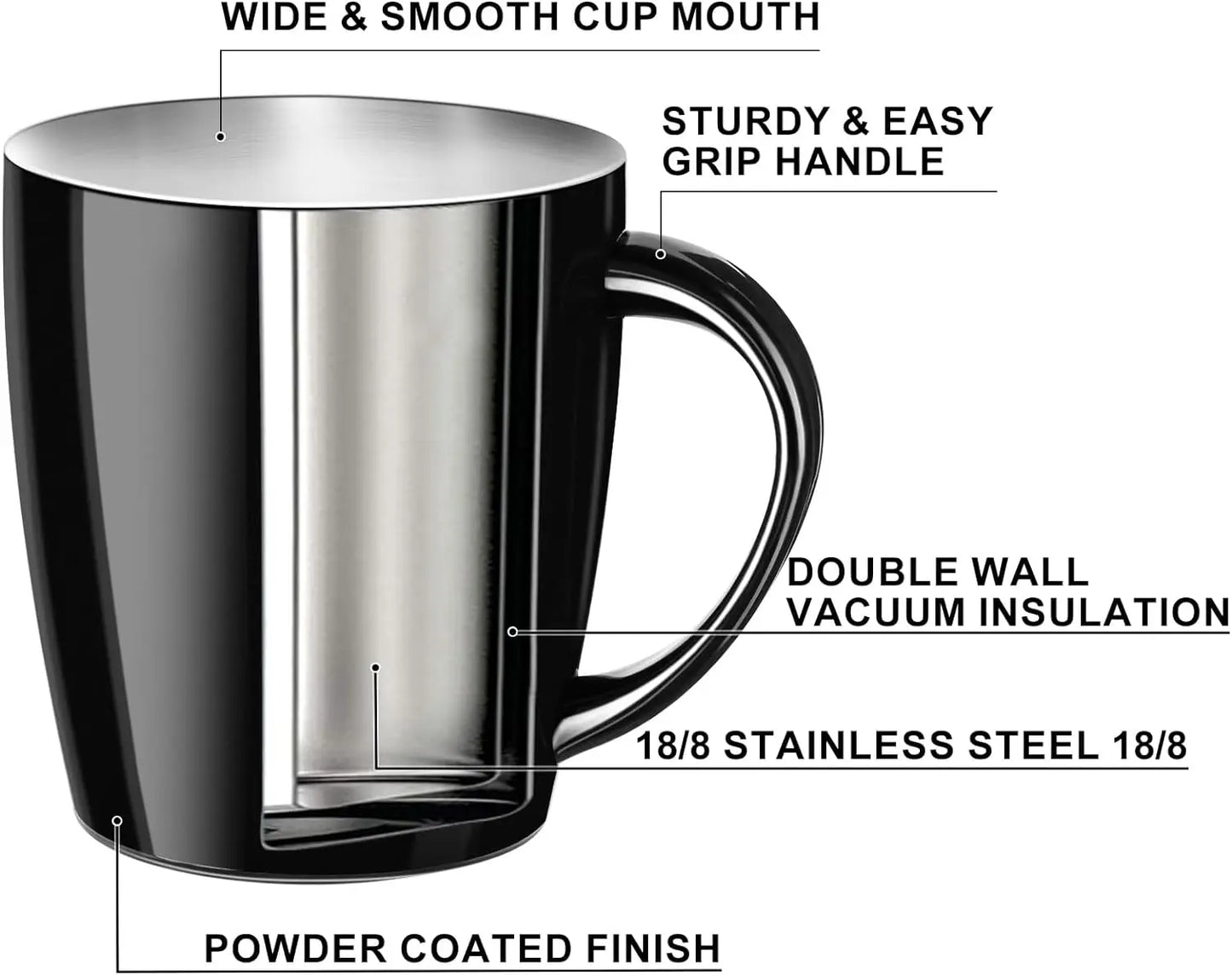 380ml Iced Coffee Thermos Cups With Handle and Lid