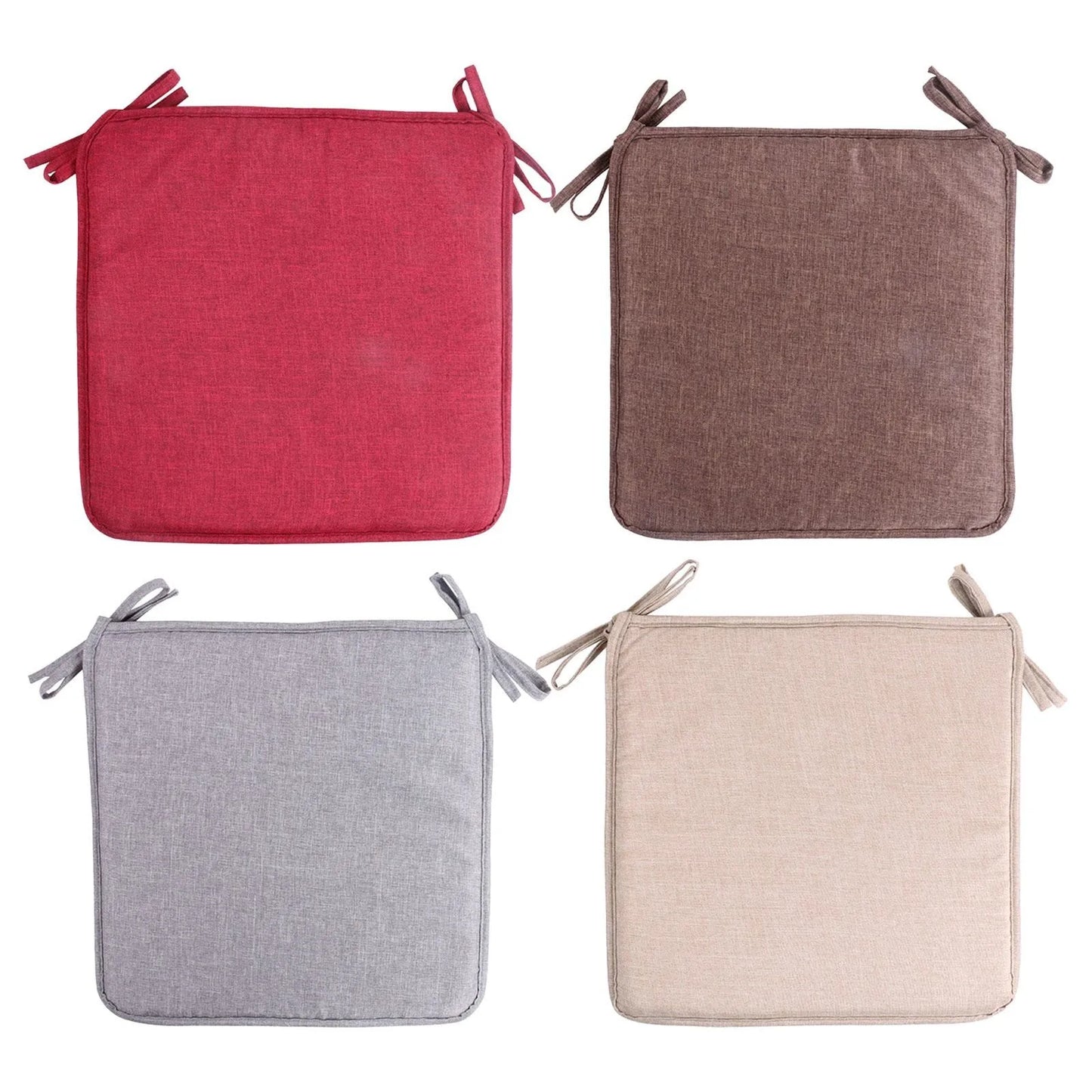 40x40cm Square Linen Seat Cushion with Ties