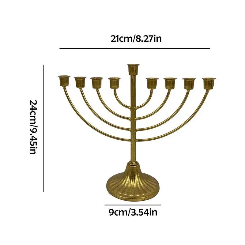 Menorah & Hanukkah Metal Jewish Candle Holder, 7/9 Branch