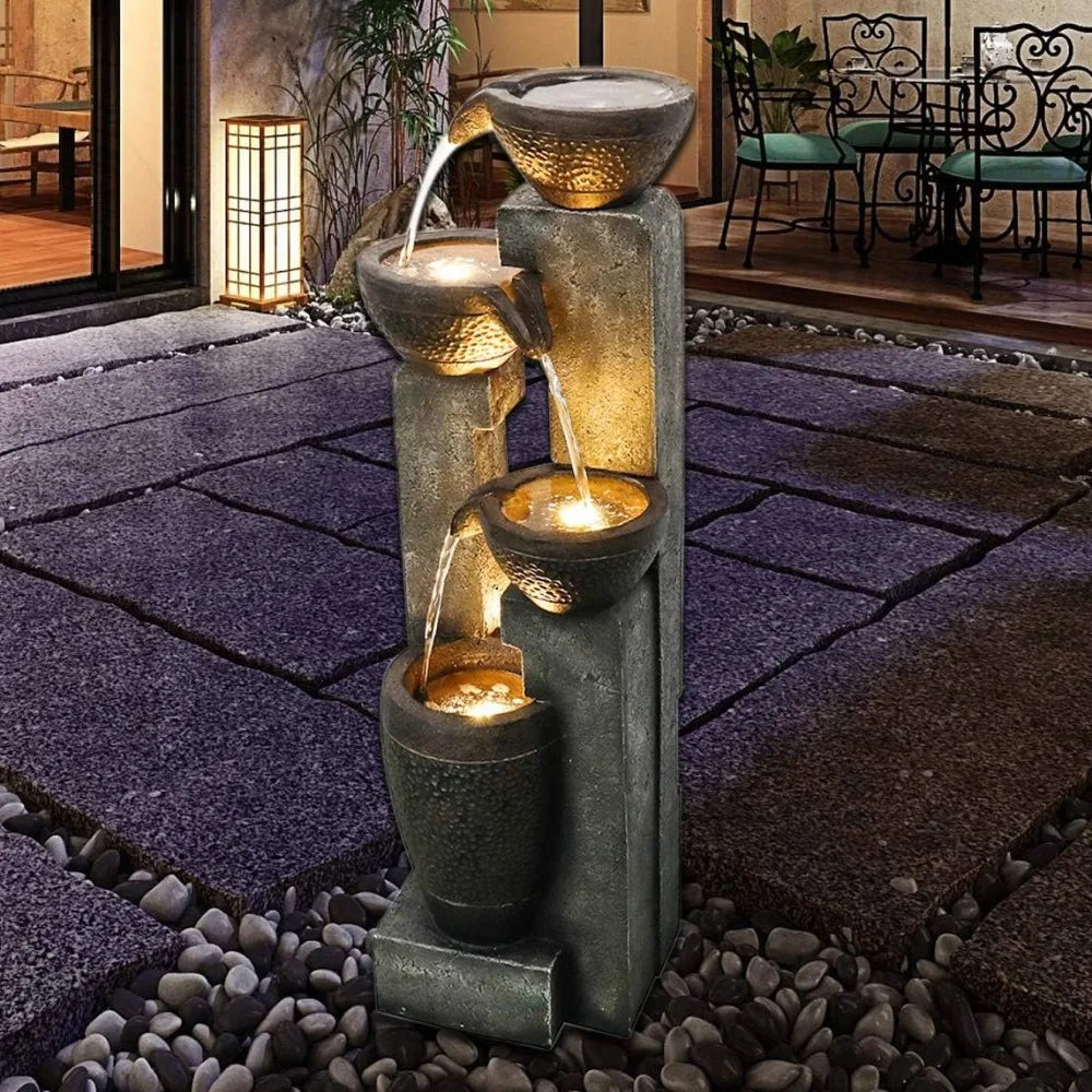 Outdoor Water Fountain, 4-Tier