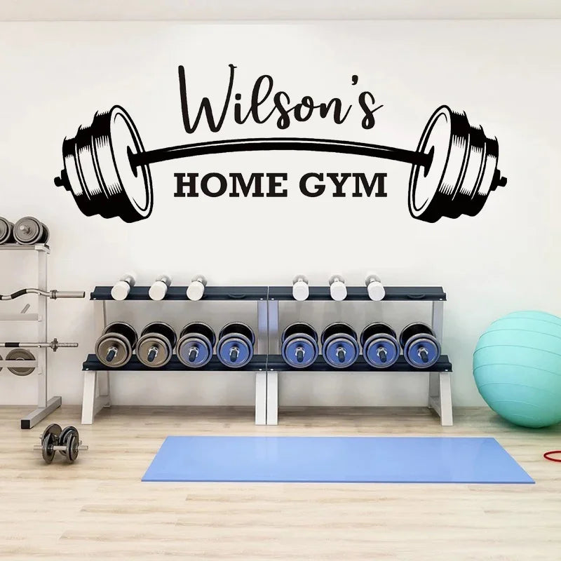 Personalized Home Gym Name Wall Decal