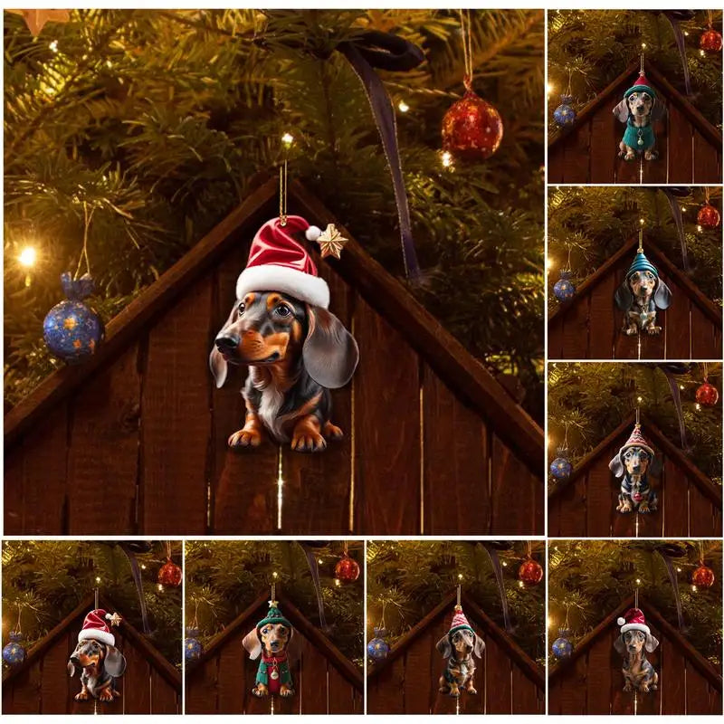 cute Dachshund Dog Xmas Ornaments