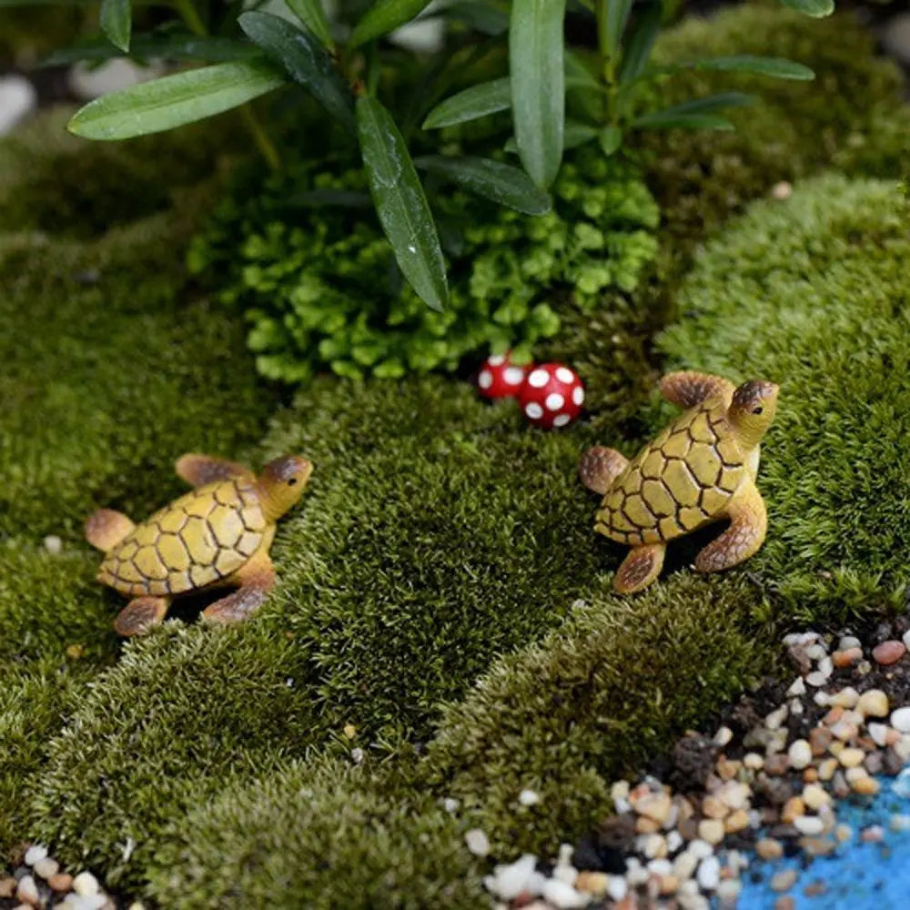 2Pcs Resin Mini Sea Turtle Figurines