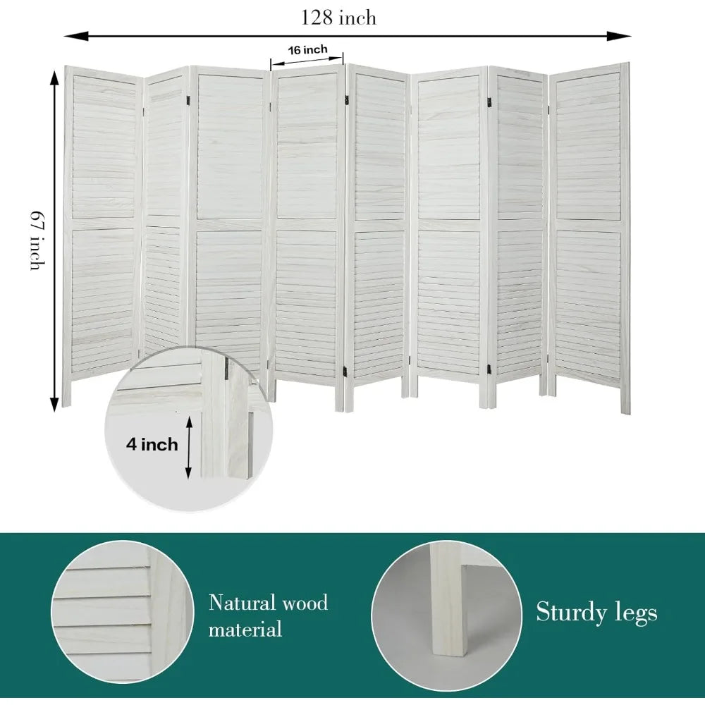 5.6 ft.,8 Panel Screen & Room Divider, Fully Assembled