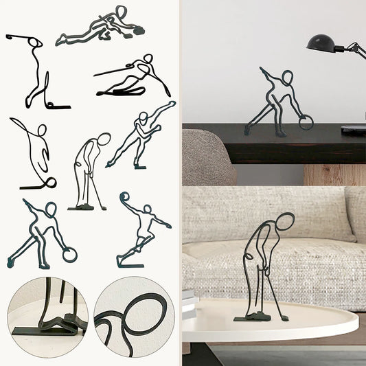 Metal Abstract Athletes Character Sculpture