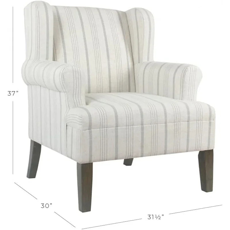 Upholstered Rolled Arm Wingback Accent Chair