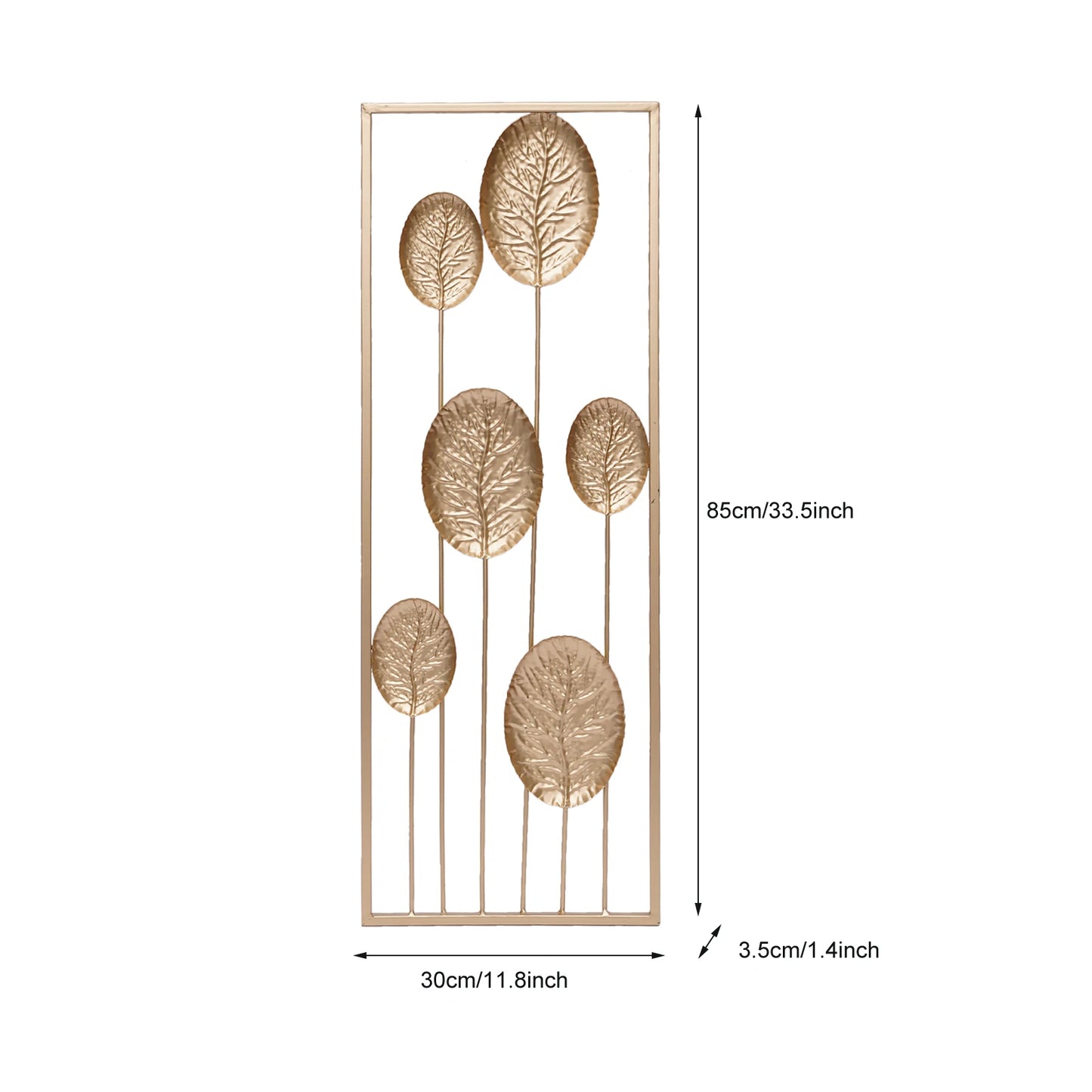 Pair, Leaf Sculpture Art with Frame Wall Hanging