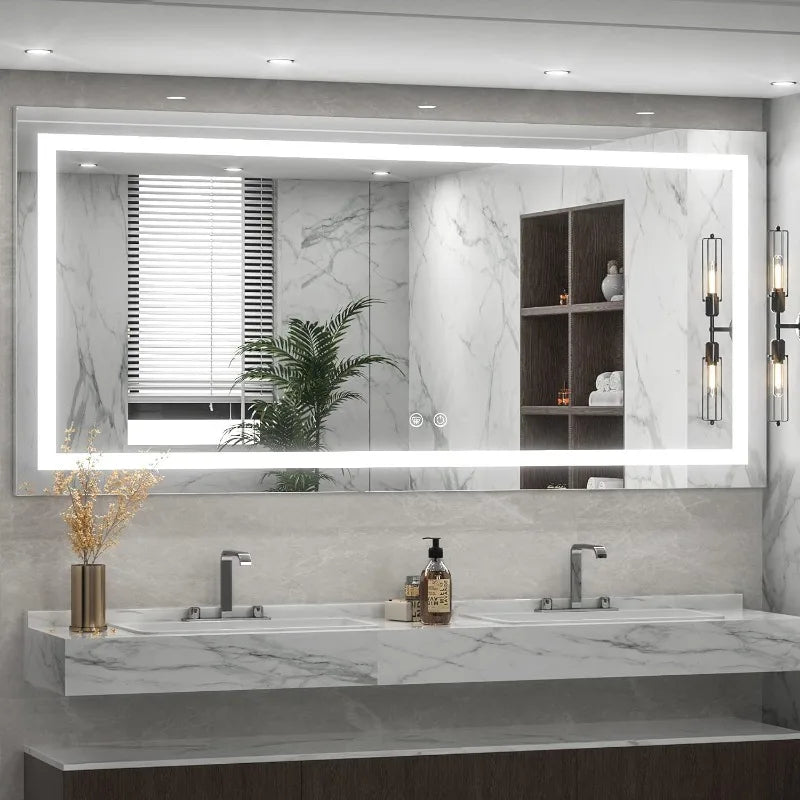 LED Bathroom Anti-Fog Mirror with Dimmable Lights