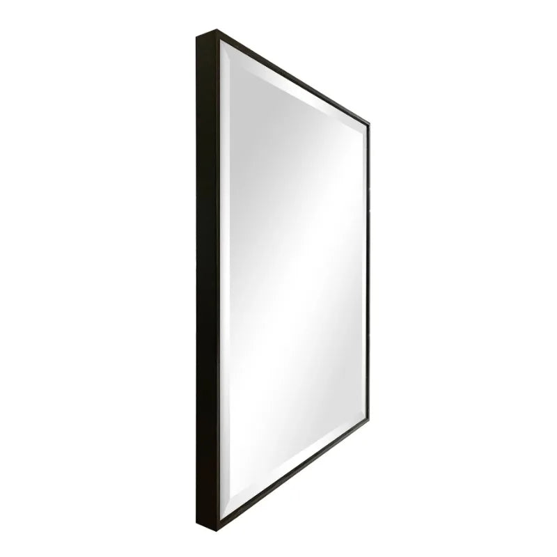 Beveled, Rectangular, Hanging Wall Mirror, 23x29, Black  vertical or horizontal