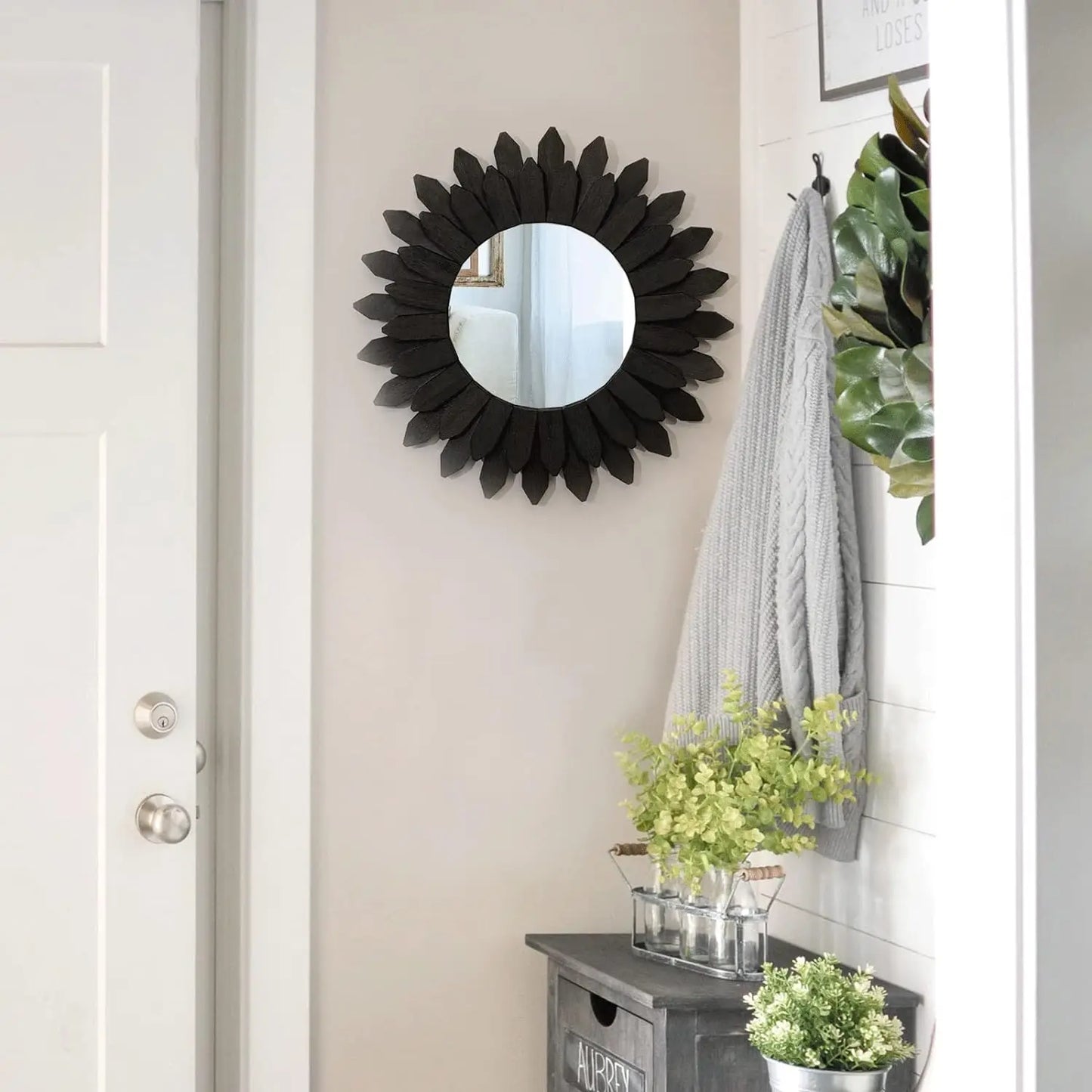 Decorative Wall Mirror, 2 pack 12 inch wood