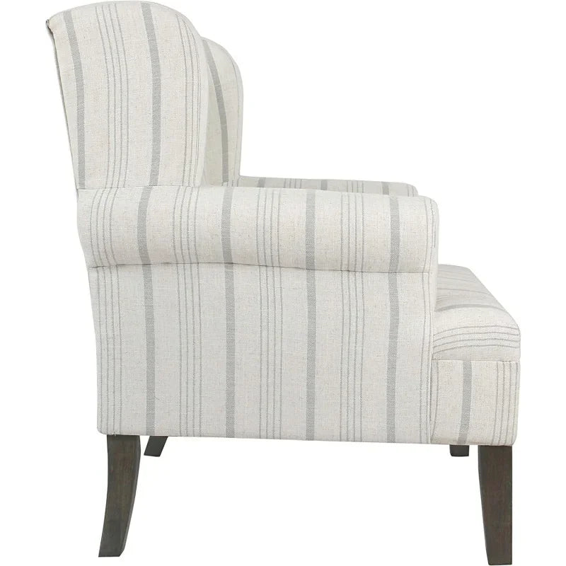 Upholstered Rolled Arm Wingback Accent Chair