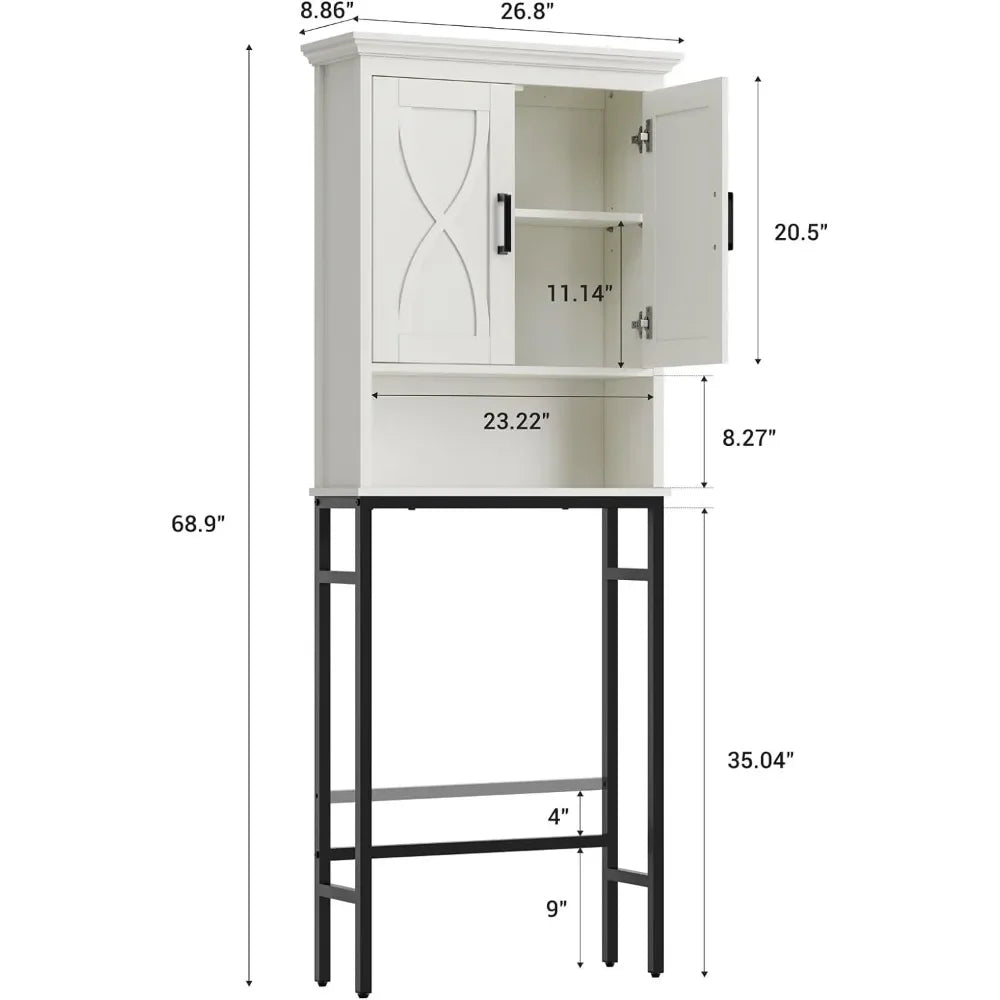 Cream White Shelf Bathroom Organizer