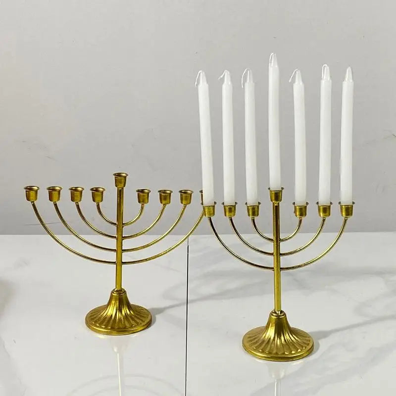 Menorah & Hanukkah Metal Jewish Candle Holder, 7/9 Branch