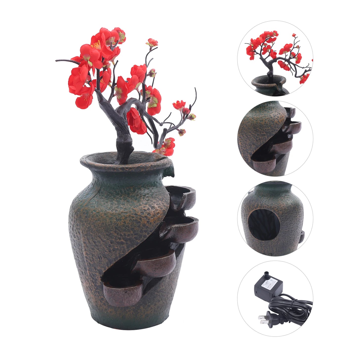 15.7" Vase Craft Indoor Tabletop Fountain