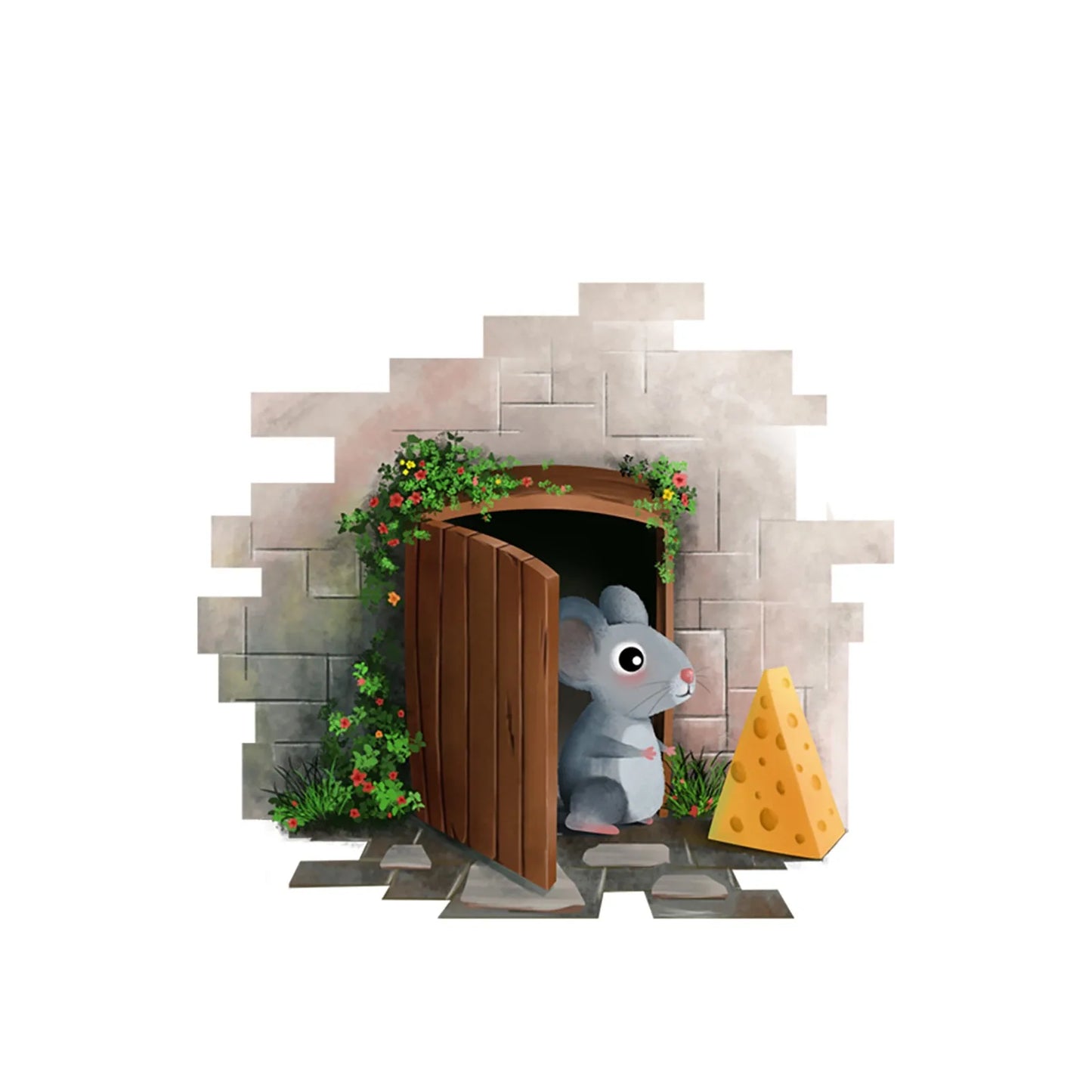 Cartoon 3d Mouse Hole Wall Stickers