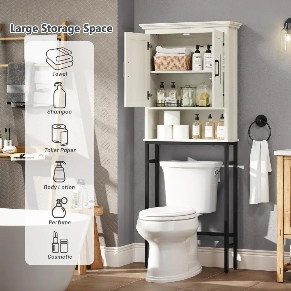 Cream White Shelf Bathroom Organizer