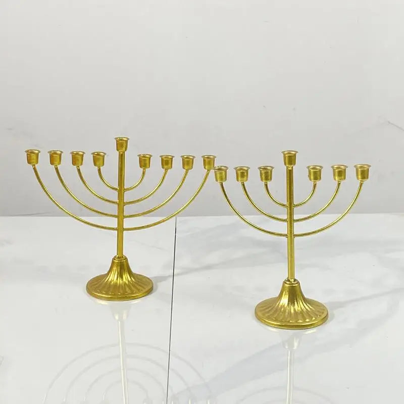 Menorah & Hanukkah Metal Jewish Candle Holder, 7/9 Branch