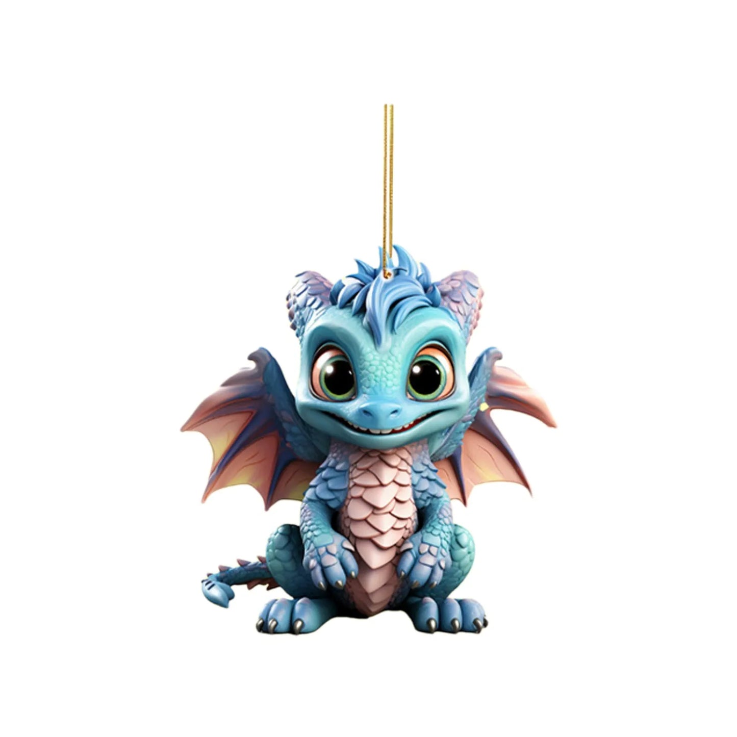 6PC 2D Flying Baby Dragon Ornament