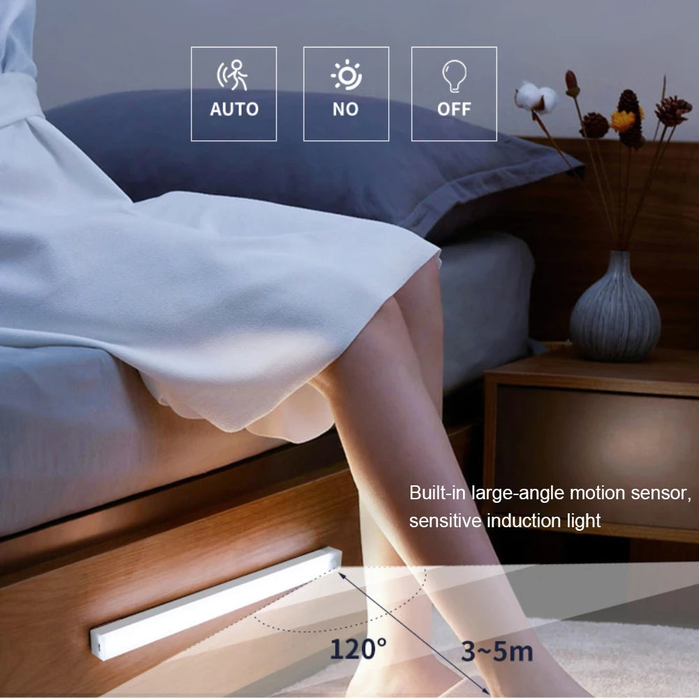 Motion Sensor Night Light Wireless LED Strip Light USB Rechargeable 10/20/30/50cm