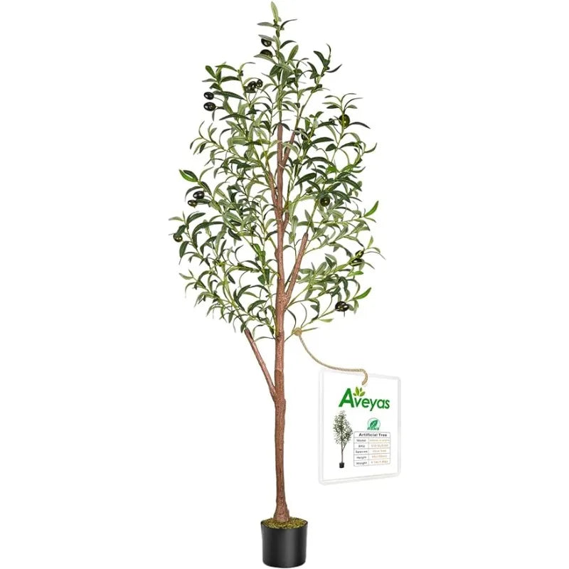 5ft Artificial Olive Tree for Home Decor         Silk Trees with Black Olivo for Indoor Outdoor House Living Room Office