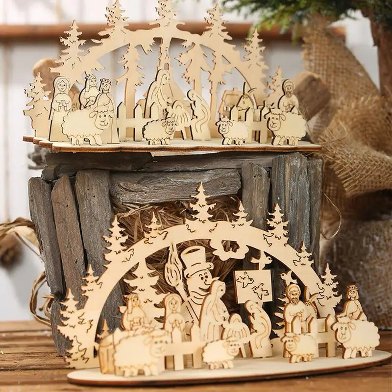 DIY Indoor Wooden Christmas Nativity Set