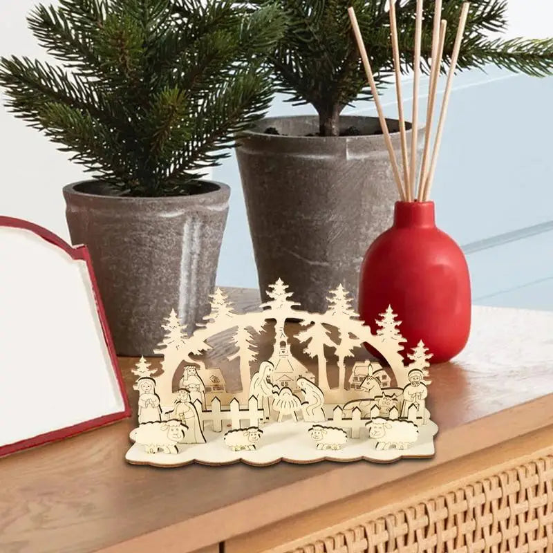 DIY Indoor Wooden Christmas Nativity Set