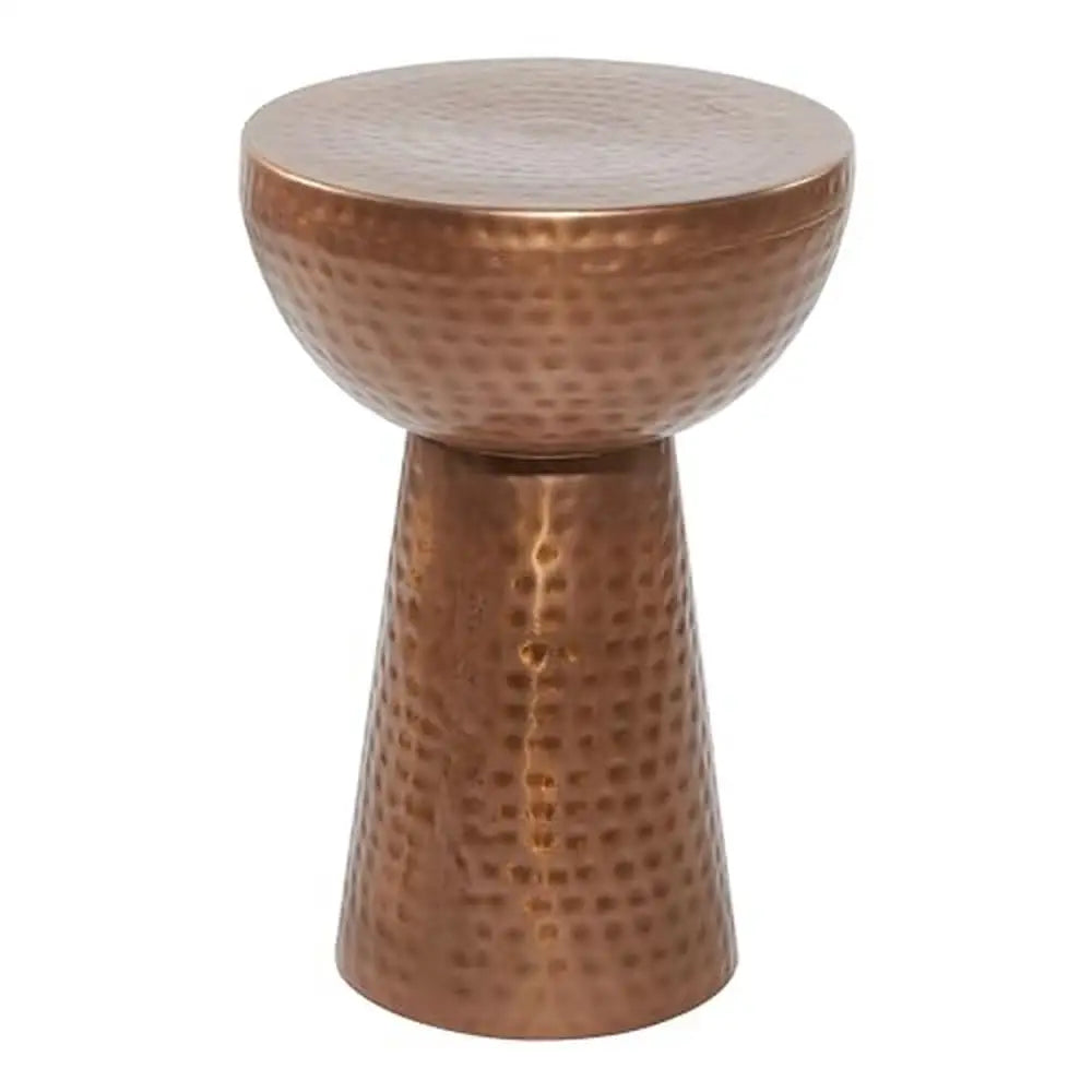 Metal Geometric Accent Side Table 14" x 14" x 20" Copper