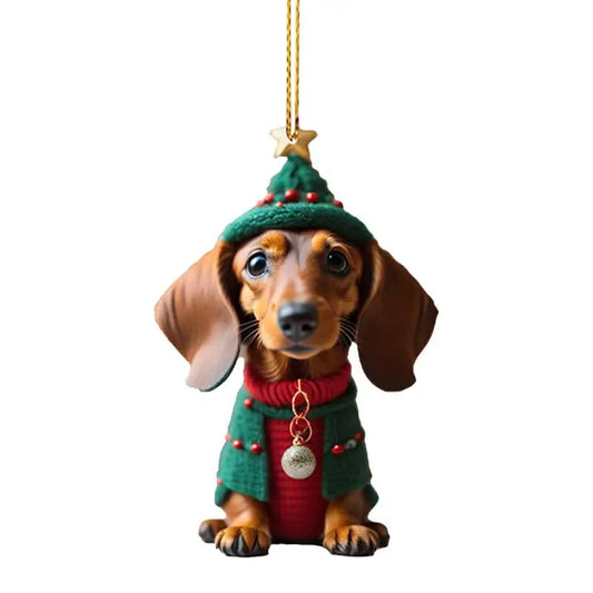 cute Dachshund Dog Xmas Ornaments