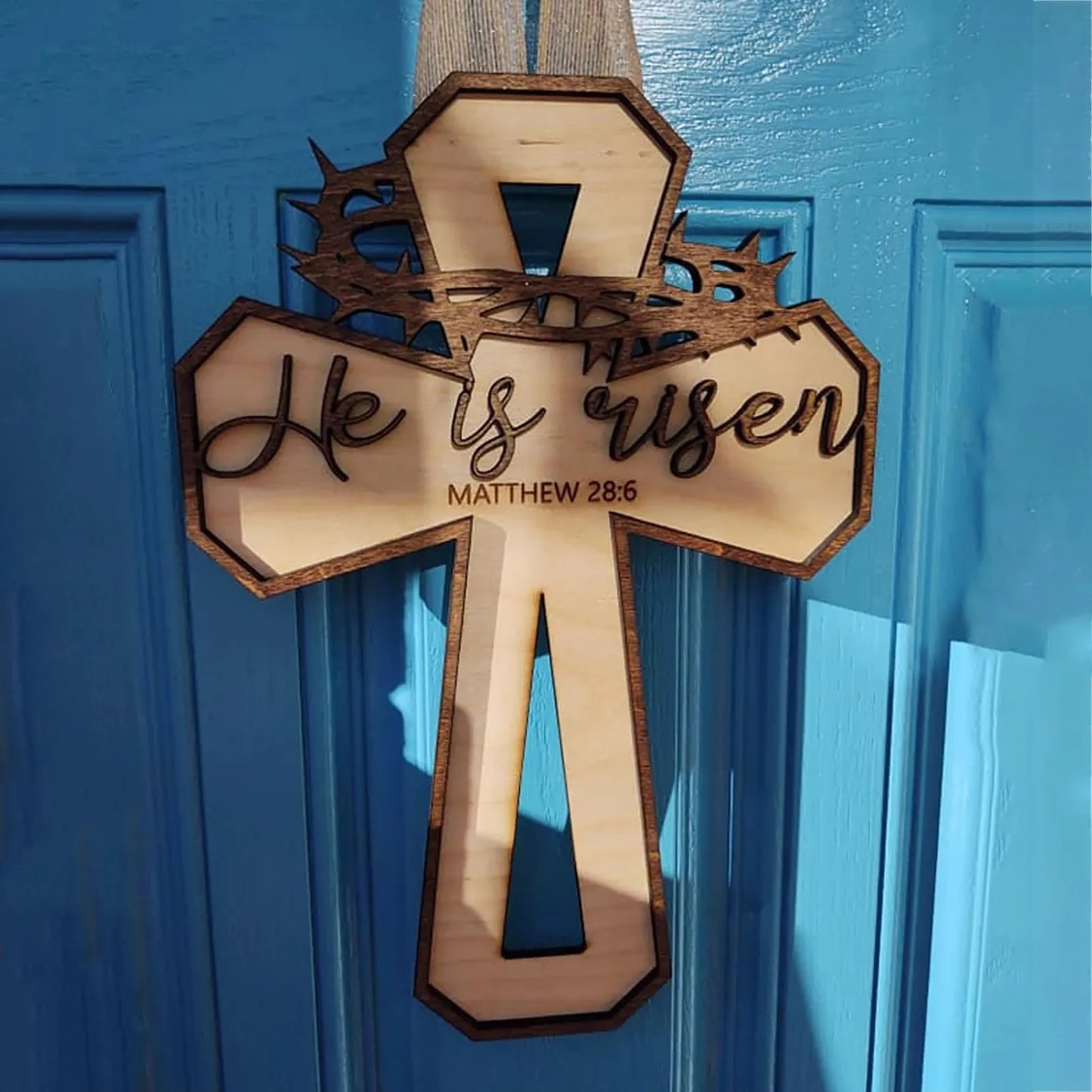 "He Is Risen" Wooden Ornament