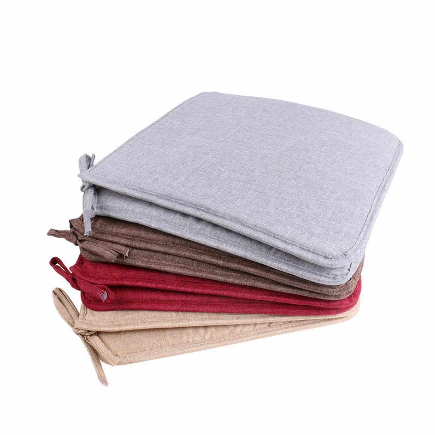 40x40cm Square Linen Seat Cushion with Ties