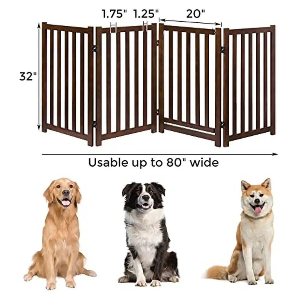 Solid Oak Wood 32" Pet Gate/Door Accordion Folding Fence