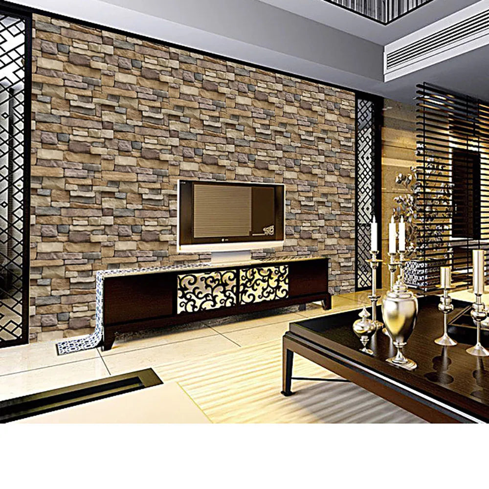 Home Stone Sticker Rustic Wall Paper