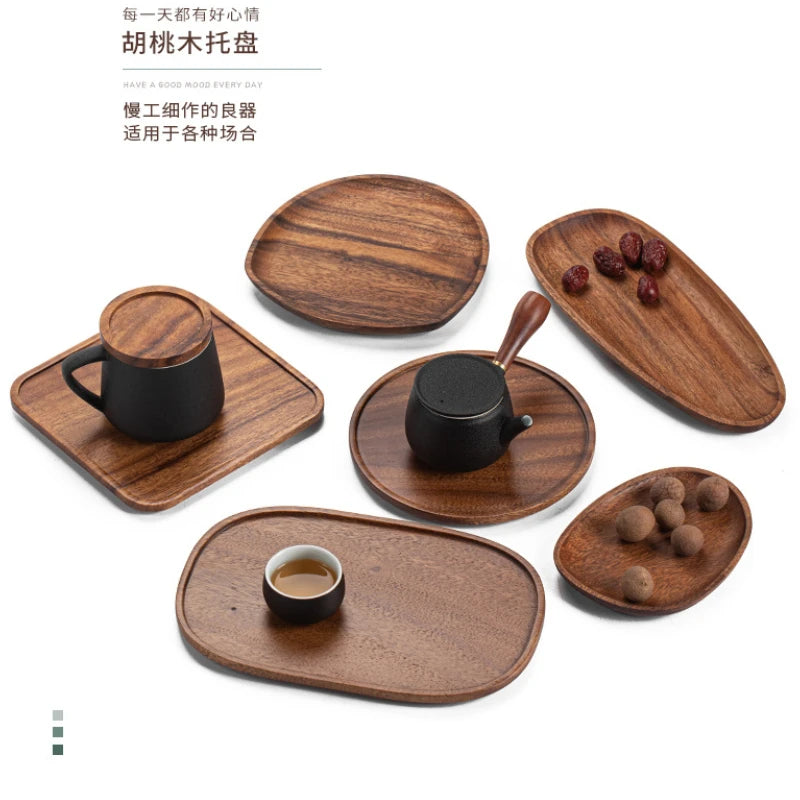 Tea Wooden Trays Provide Luxurious Decorative Accessories Set